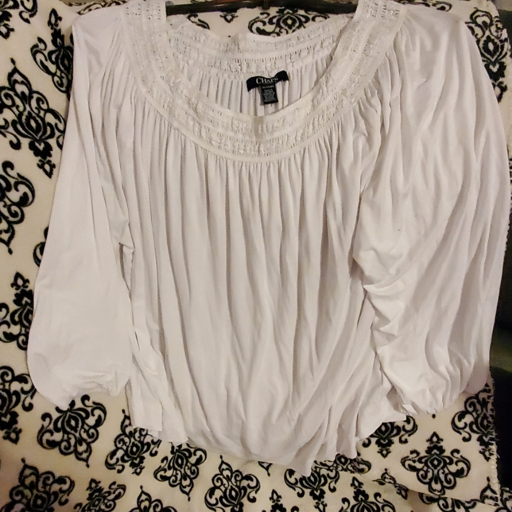 Chaps soft white cotton. On or off shoulders.